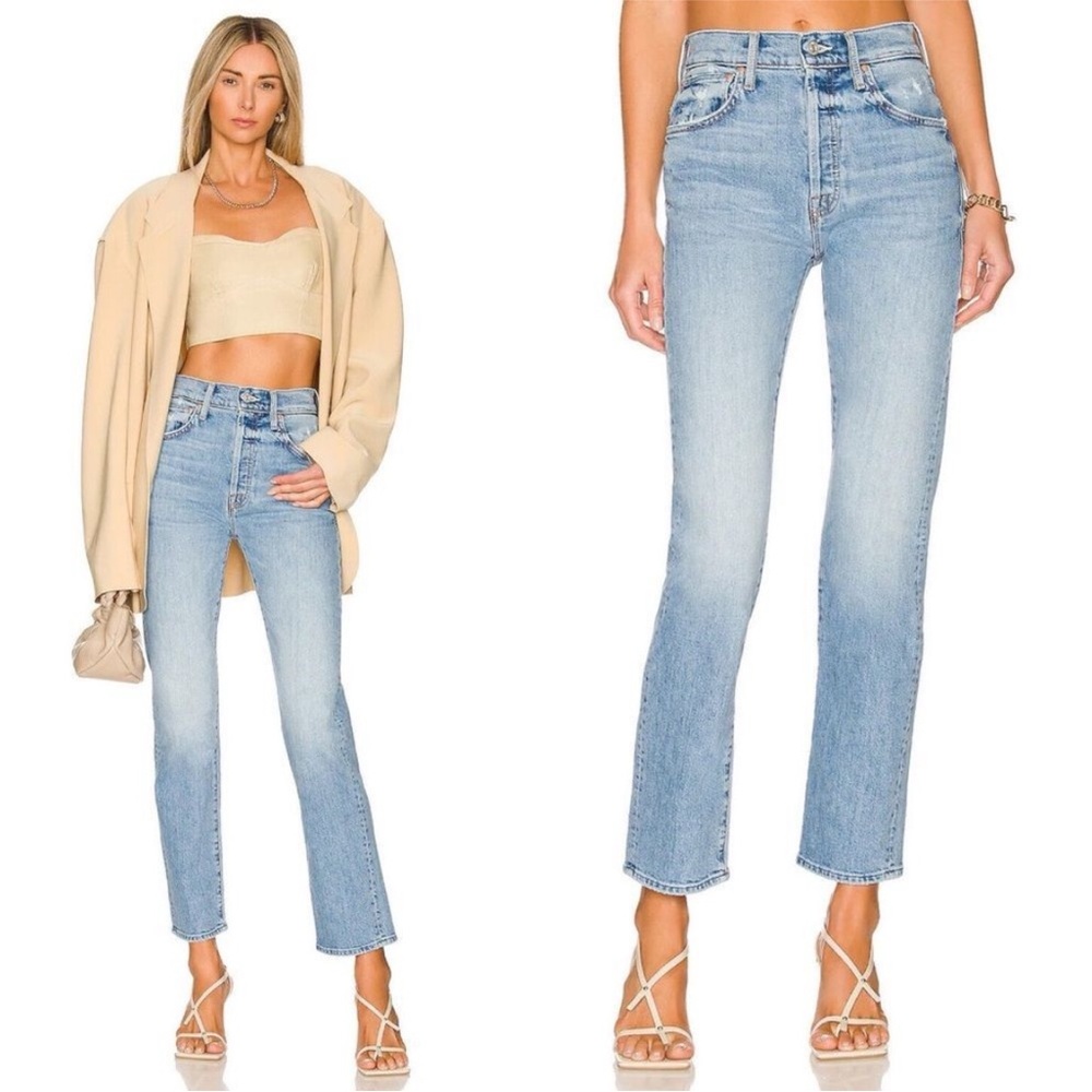 Mother denim high waisted hiker hover slay it with flowers.